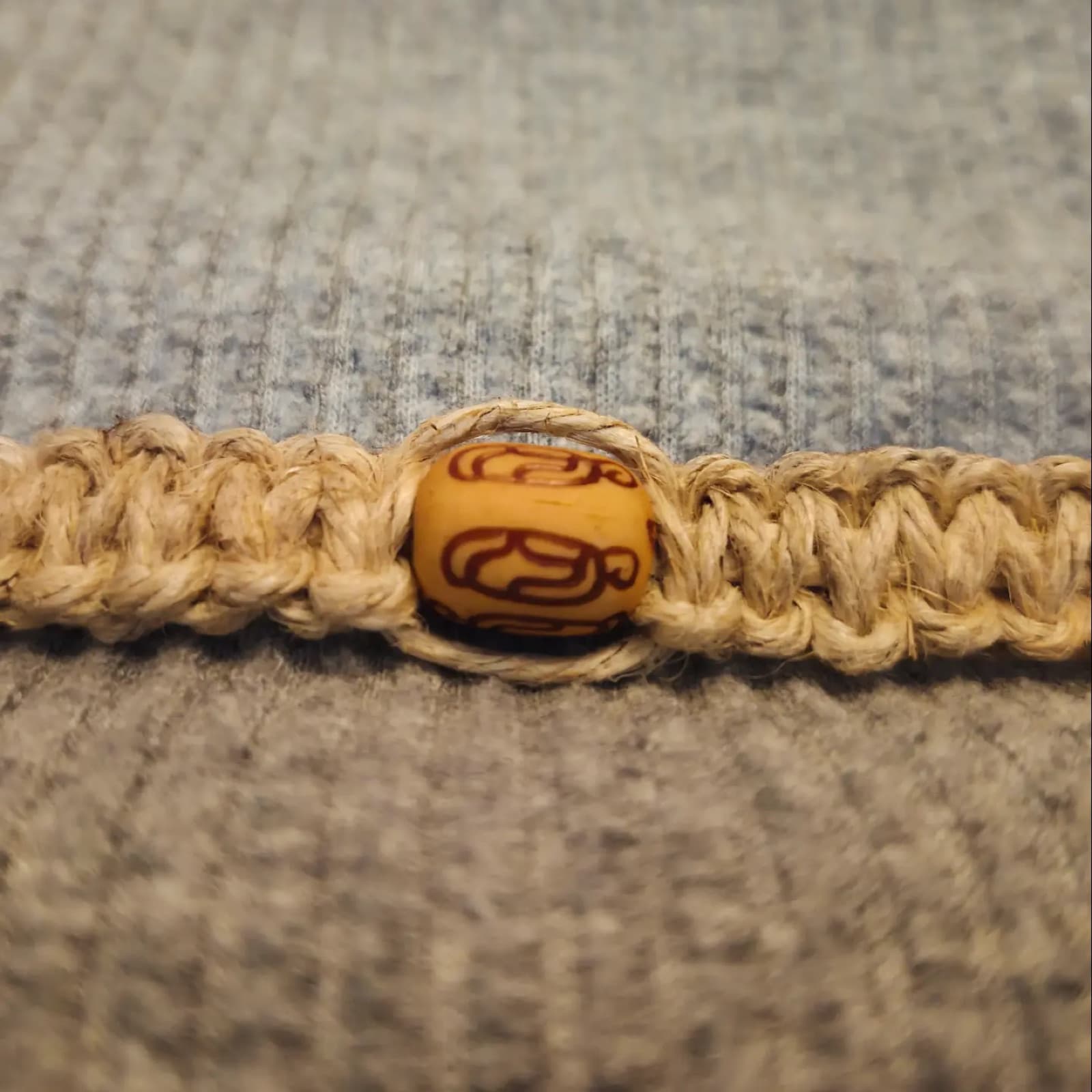 Bone Bead Hemp Necklace